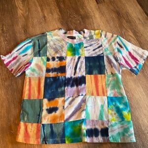 Urban Outfitters Colorful Patchwork Tie Dye Tee